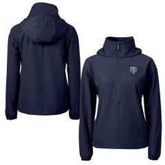 Chicago Bears Cutter & Buck Women's Charter Eco Recycled Half-Zip Hoodie Anorak Jacket Navy - NFL