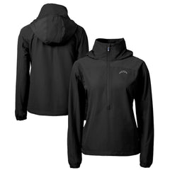 Los Angeles Chargers Cutter & Buck Women's Charter Eco Recycled Half-Zip Hoodie Anorak Jacket Black - NFL