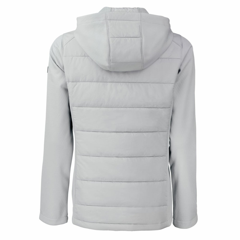 Detroit Lions Cutter & Buck Women's Evoke Hybrid Eco Softshell Recycled Full-Zip Hoodie Jacket Gray - NFL