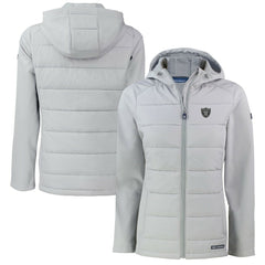 Las Vegas Raiders Cutter & Buck Women's Evoke Hybrid Eco Softshell Recycled Full-Zip Hoodie Jacket Gray - NFL