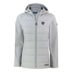 Las Vegas Raiders Cutter & Buck Women's Evoke Hybrid Eco Softshell Recycled Full-Zip Hoodie Jacket Gray - NFL