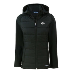 Kansas City Chiefs Cutter & Buck Women's Evoke Hybrid Eco Softshell Recycled Full-Zip Hoodie Jacket Black - NFL