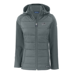 Buffalo Bills Cutter & Buck Women's Evoke Hybrid Eco Softshell Recycled Full-Zip Hoodie Jacket Dark Gray - NFL