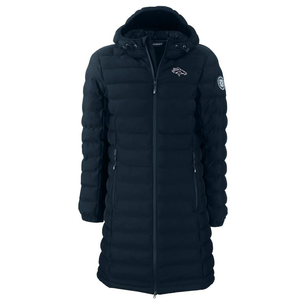 Denver Broncos Cutter & Buck Women's Mission Ridge Repreve Eco Insulated Full-Zip Hoodie Long Puffer Jacket Navy - NFL