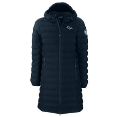 Denver Broncos Cutter & Buck Women's Mission Ridge Repreve Eco Insulated Full-Zip Hoodie Long Puffer Jacket Navy - NFL