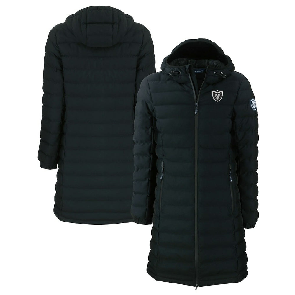 Las Vegas Raiders Cutter & Buck Women's Mission Ridge Repreve Eco Insulated Full-Zip Hoodie Long Puffer Jacket Black - NFL
