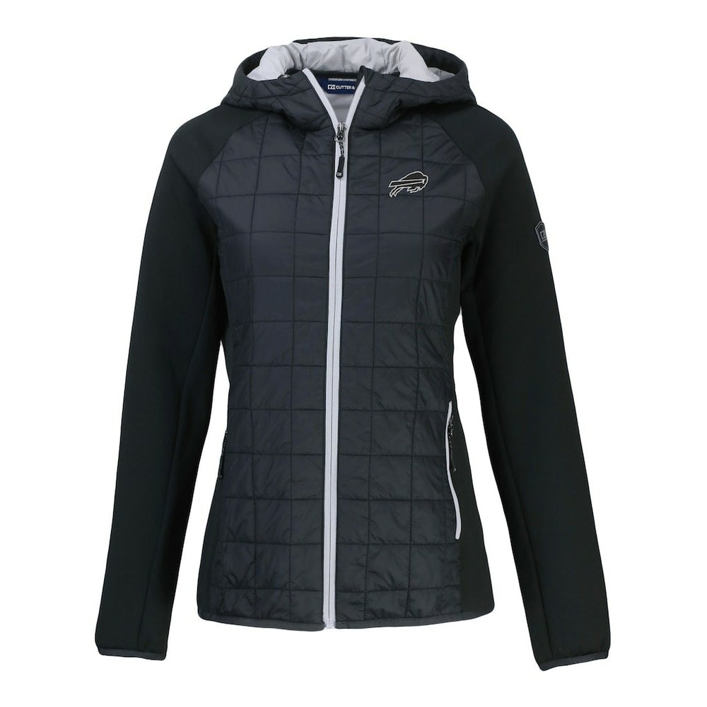 Buffalo Bills Cutter & Buck Women's Rainier PrimaLoft Eco Hybrid Full-Zip Hoodie Jacket Black - NFL