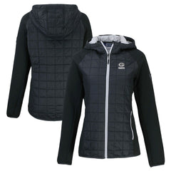 Green Bay Packers Cutter & Buck Women's Rainier PrimaLoft Eco Hybrid Full-Zip Hoodie Jacket Black - NFL