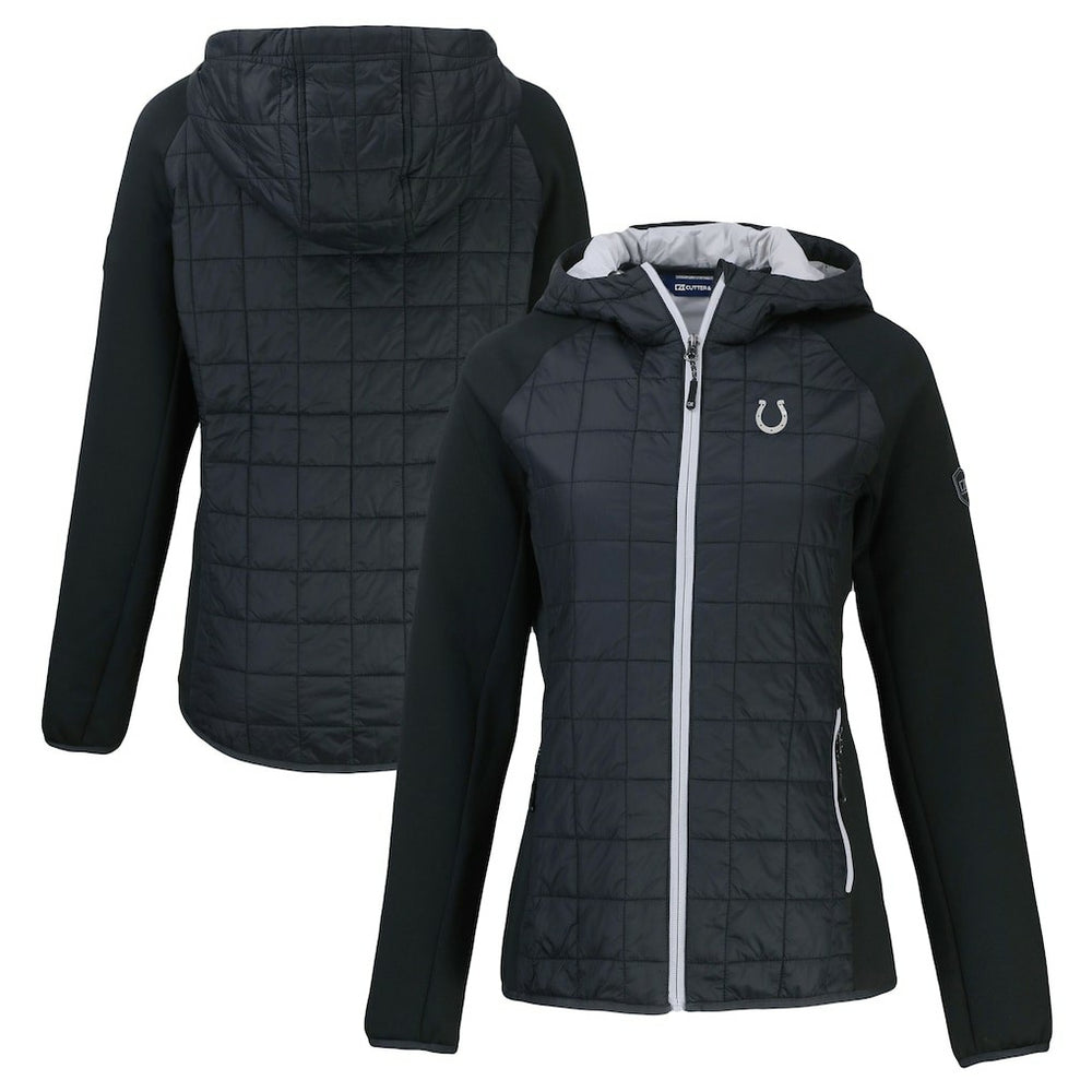 Indianapolis Colts Cutter & Buck Women's Rainier PrimaLoft Eco Hybrid Full-Zip Hoodie Jacket Black - NFL
