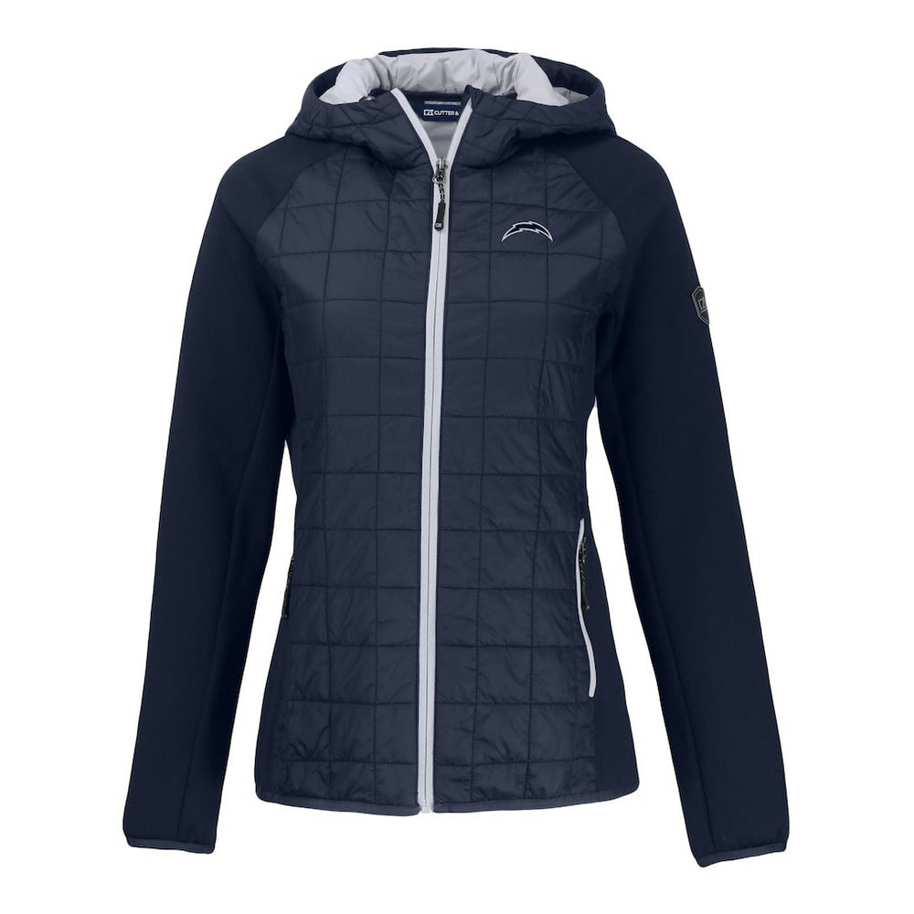 Los Angeles Chargers Cutter & Buck Women's Rainier PrimaLoft Eco Hybrid Full-Zip Hoodie Jacket Navy - NFL