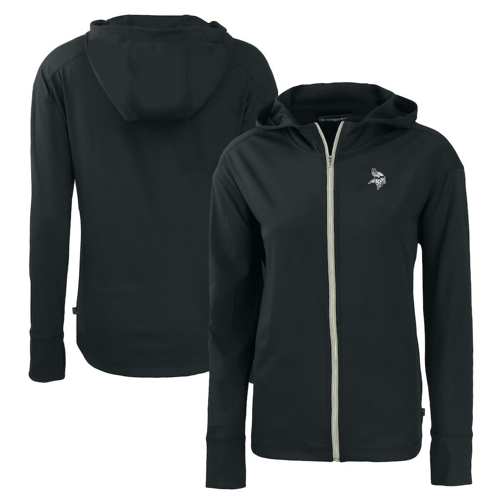 Minnesota Vikings Cutter & Buck Women's Daybreak Eco Recycled Full-Zip Hoodie Black - NFL