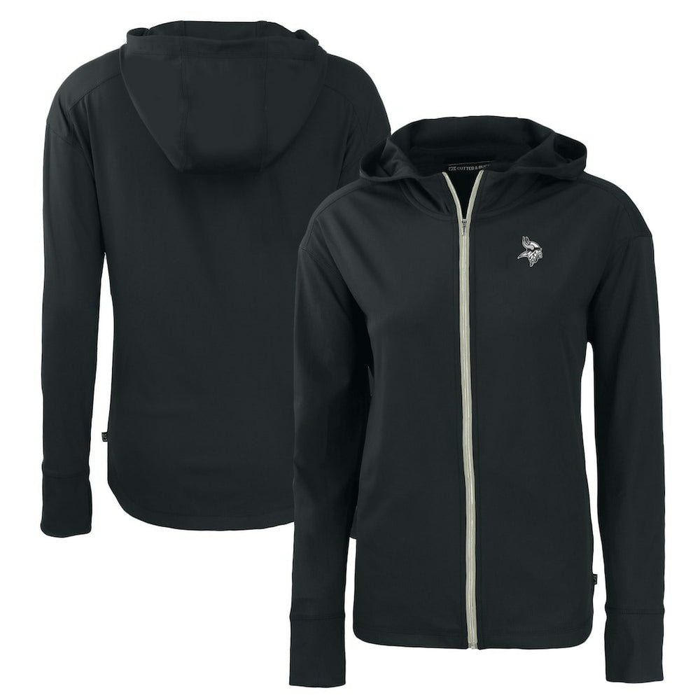 Minnesota Vikings Cutter & Buck Women's Daybreak Eco Recycled Full-Zip Hoodie Black - NFL