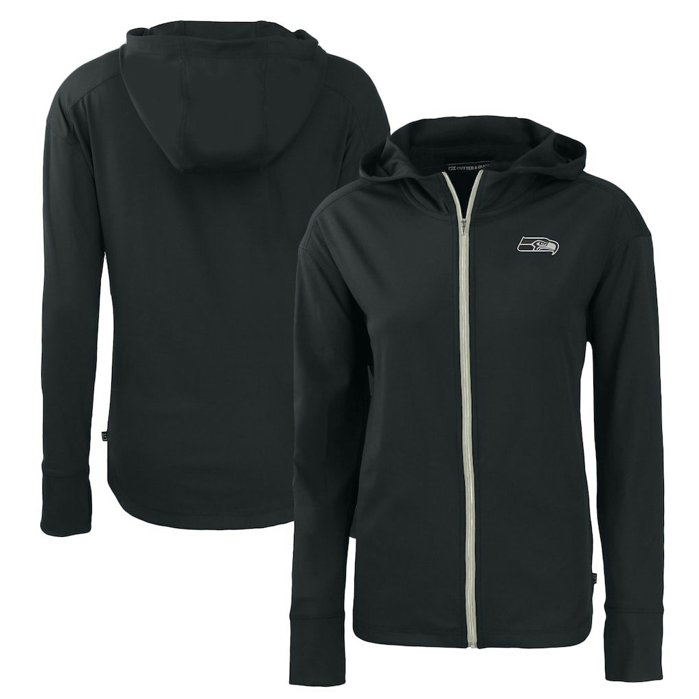 Seattle Seahawks Cutter & Buck Women's Daybreak Eco Recycled Full-Zip Hoodie Black - NFL