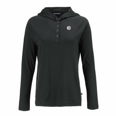 Pittsburgh Steelers Cutter & Buck Women's Coastline Epic Comfort Eco Recycled Long Sleeve Hoodie T-Shirt Black - NFL
