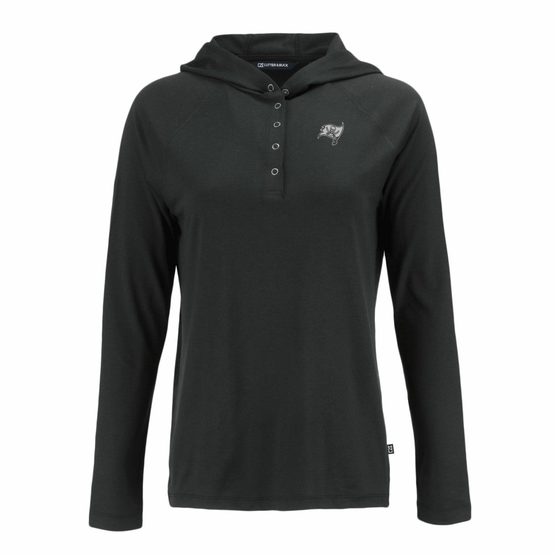 Tampa Bay Buccaneers Cutter & Buck Women's Coastline Epic Comfort Eco Recycled Long Sleeve Hoodie T-Shirt Black - NFL