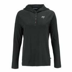 Tampa Bay Buccaneers Cutter & Buck Women's Coastline Epic Comfort Eco Recycled Long Sleeve Hoodie T-Shirt Black - NFL