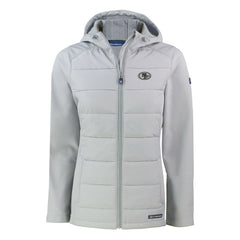 San Francisco 49ers Cutter & Buck Women's Evoke Hybrid Eco Softshell Recycled Full-Zip Hoodie Jacket Gray - NFL
