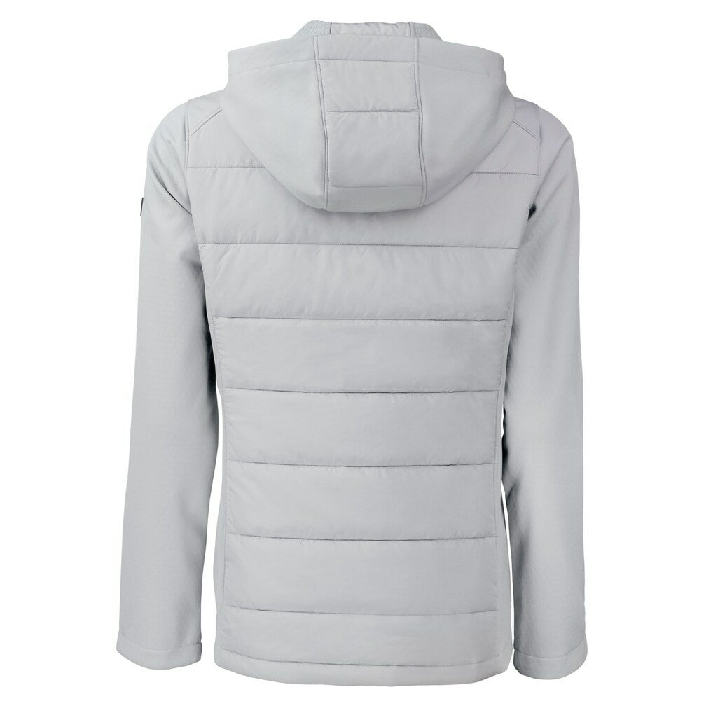 Minnesota Vikings Cutter & Buck Women's Evoke Hybrid Eco Softshell Recycled Full-Zip Hoodie Jacket Gray - NFL