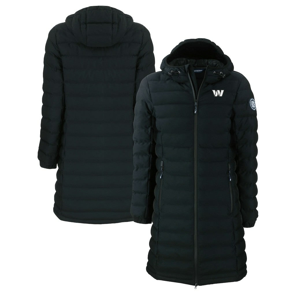 Washington Commanders Cutter & Buck Women's Mission Ridge Repreve Eco Insulated Full-Zip Hoodie Long Puffer Jacket Black - NFL