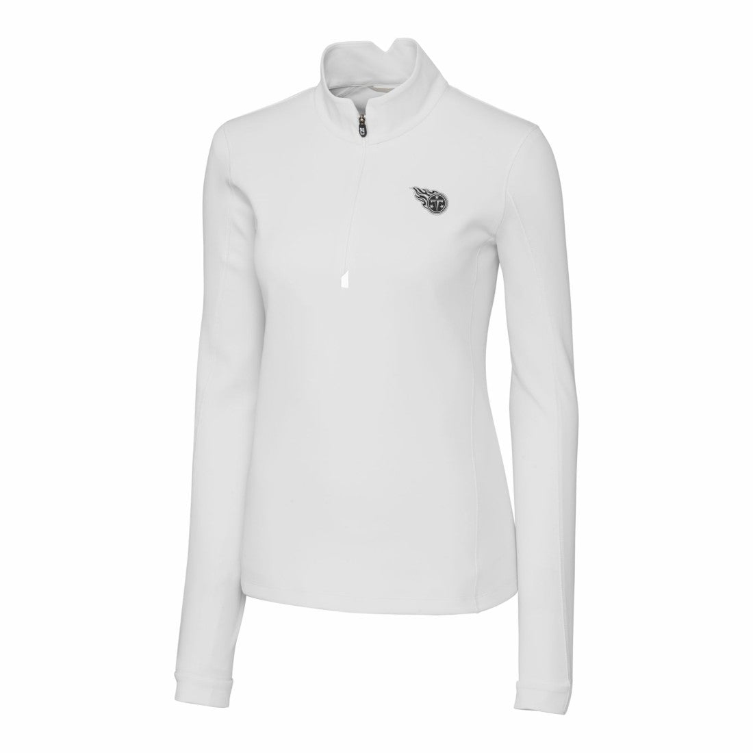 Tennessee Titans Cutter & Buck Women's Traverse Stretch DryTec Quarter-Zip Top White - NFL