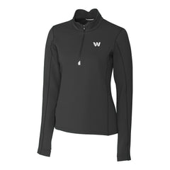 Washington Commanders Cutter & Buck Women's Traverse Stretch DryTec Quarter-Zip Top Black - NFL