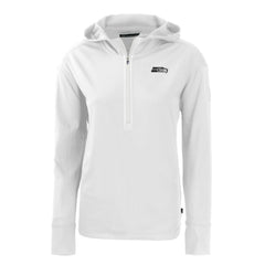 Seattle Seahawks Cutter & Buck Women's Daybreak Eco Recycled Half-Zip Hoodie White - NFL
