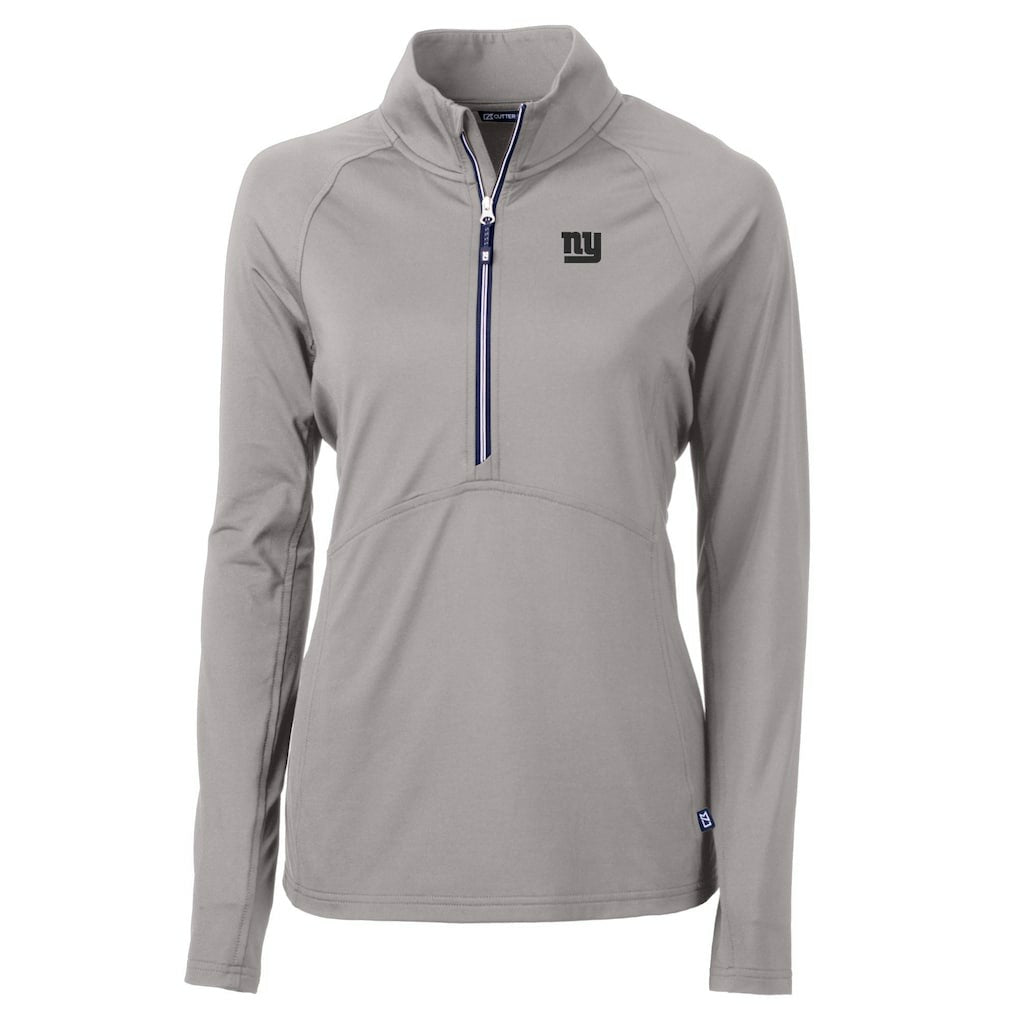 New York Giants Cutter & Buck Women's Adapt Eco Knit Stretch Recycled Raglan Half-Zip Top Gray - NFL