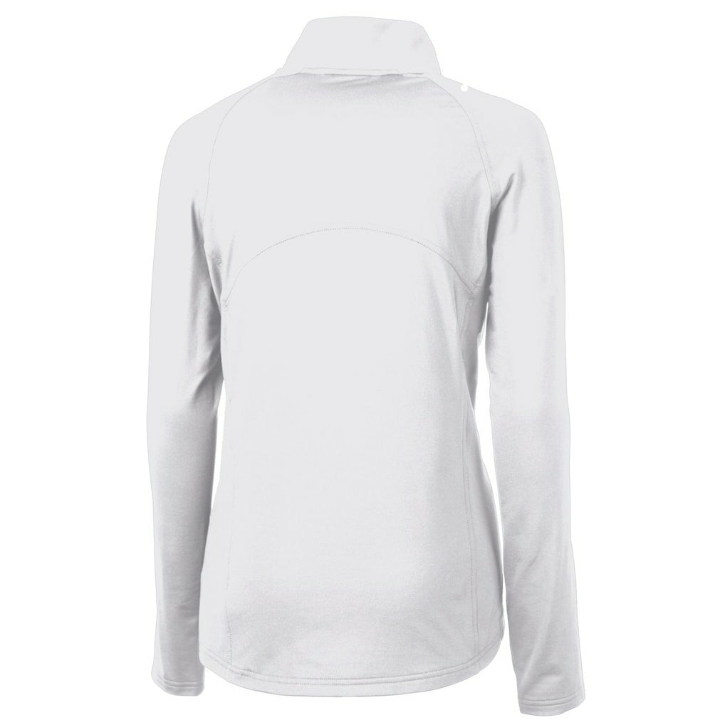 Seattle Seahawks Cutter & Buck Women's Adapt Eco Knit Stretch Recycled Raglan Half-Zip Top White - NFL
