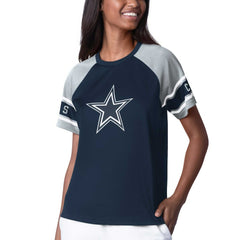 Dallas Cowboys Starter Women's 1st Rounder Color Block Raglan Top Navy - NFL