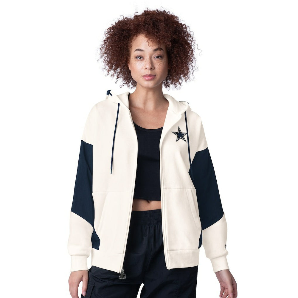 Dallas Cowboys Starter Women's Scrimmage Full-Zip Hoodie White - NFL