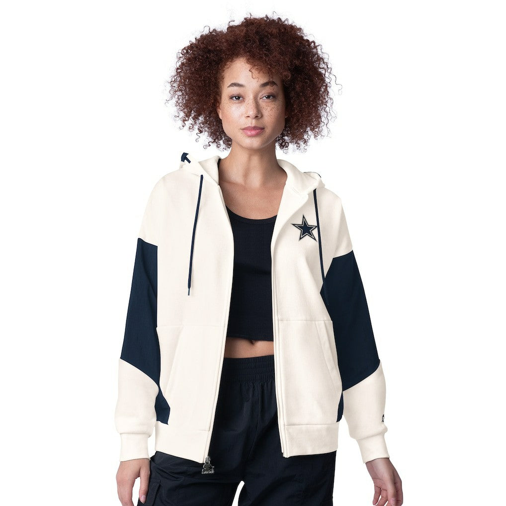 Dallas Cowboys Starter Women's Scrimmage Full-Zip Hoodie White - NFL