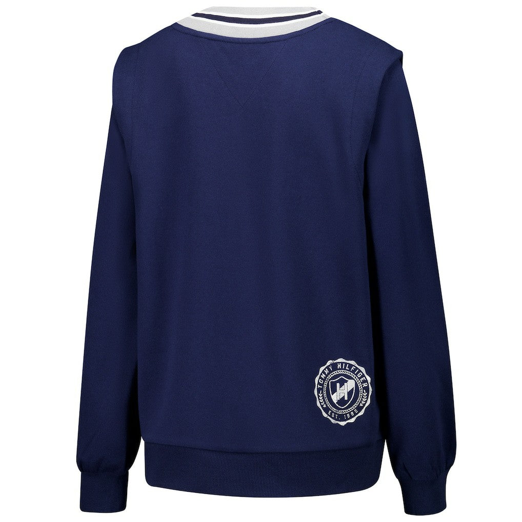 Dallas Cowboys Tommy Hilfiger Women's Alice V-Neck Pullover Sweatshirt Navy - NFL