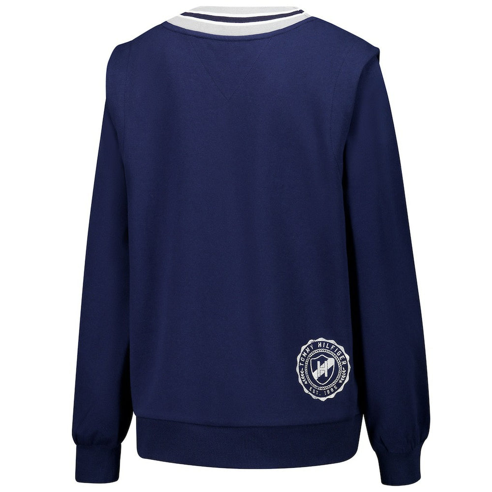 Dallas Cowboys Tommy Hilfiger Women's Alice V-Neck Pullover Sweatshirt Navy - NFL