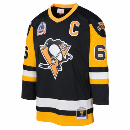 Mario Lemieux Pittsburgh Penguins Mitchell & Ness Youth 1991/92 Captain Patch Power Play Player Jersey - Black | NHL Jerseys