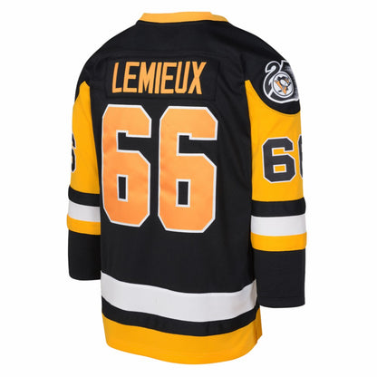 Mario Lemieux Pittsburgh Penguins Mitchell & Ness Youth 1991/92 Captain Patch Power Play Player Jersey - Black | NHL Jerseys