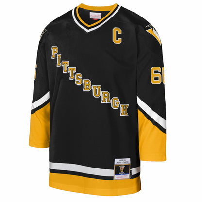 Mario Lemieux Pittsburgh Penguins Mitchell & Ness Youth 1992/93 Captain Patch Power Play Player Jersey - Black | NHL Jerseys