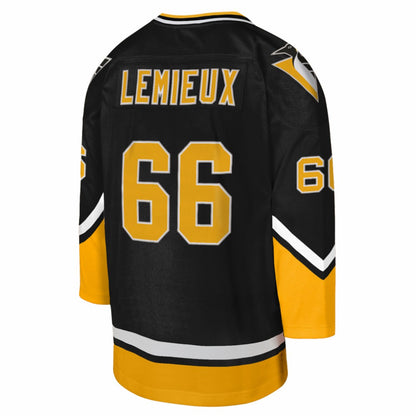 Mario Lemieux Pittsburgh Penguins Mitchell & Ness Youth 1992/93 Captain Patch Power Play Player Jersey - Black | NHL Jerseys