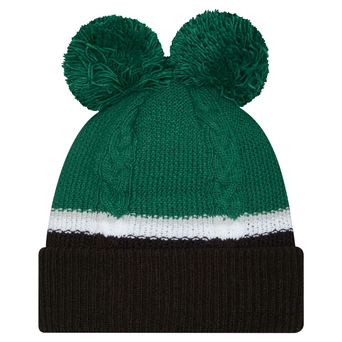 New York Jets New Era Women's Double Bubble Cuffed Knit Hat with Poms Green - NFL