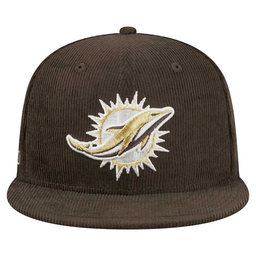 Miami Dolphins New Era Choco Cord 59FIFTY Fitted Hat Brown - NFL