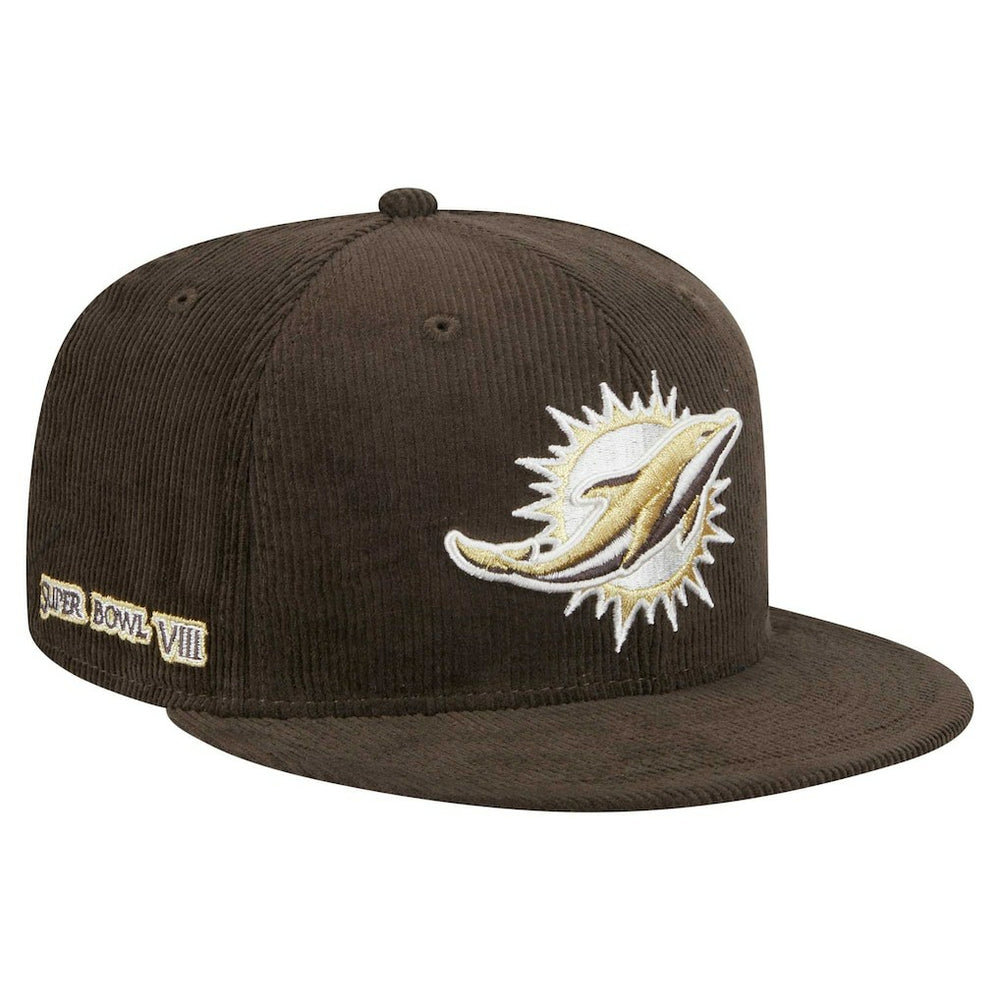 Miami Dolphins New Era Choco Cord 59FIFTY Fitted Hat Brown - NFL