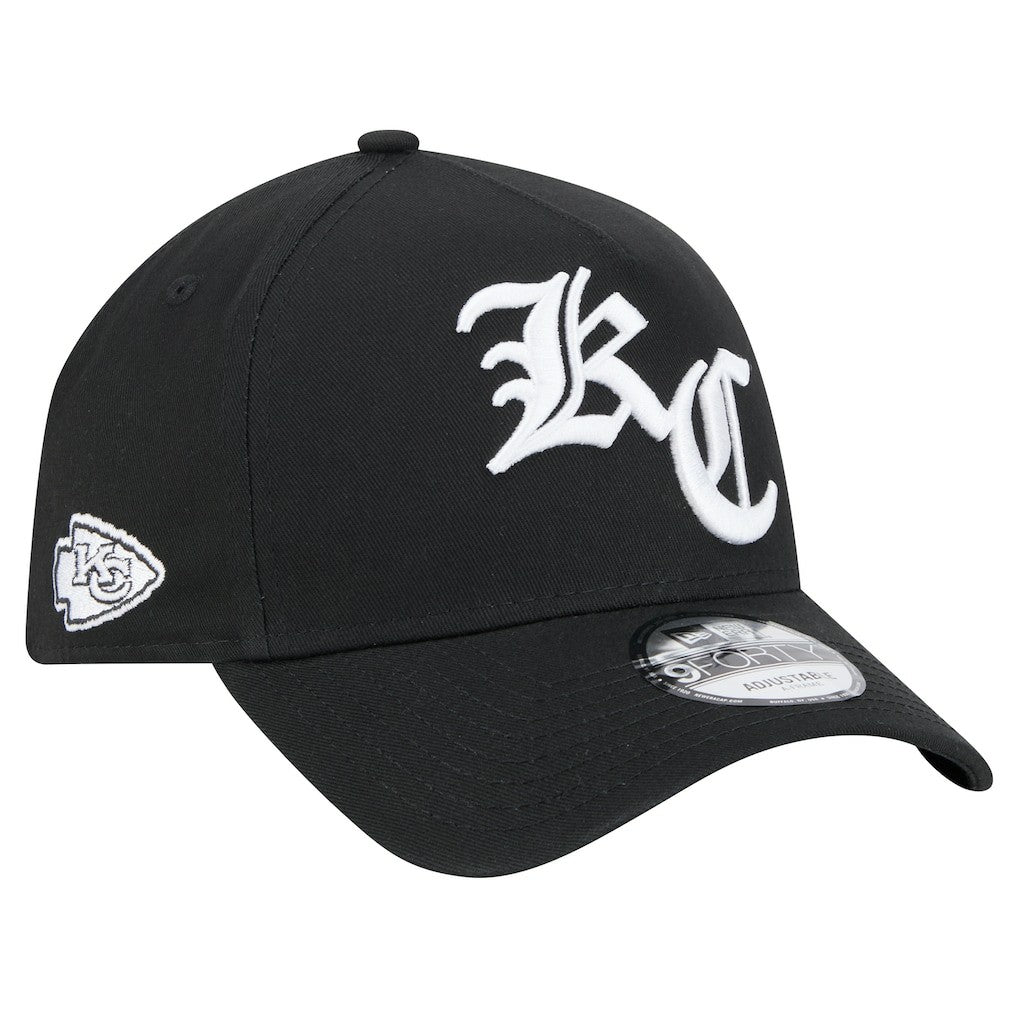 Kansas City Chiefs New Era Mystic 9FORTY A-Frame Adjustable Hat Black - NFL