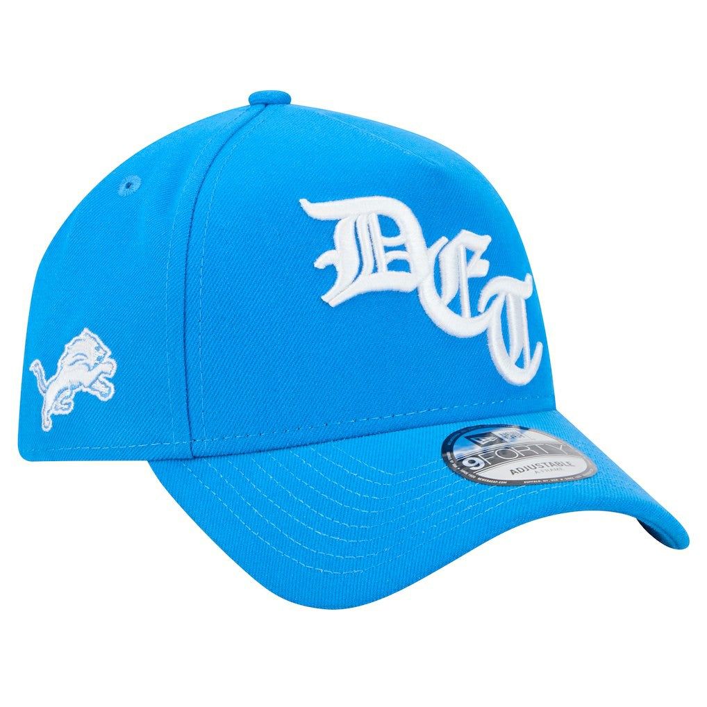 Detroit Lions New Era Mystic 9FORTY A-Frame Adjustable Hat Blue - NFL