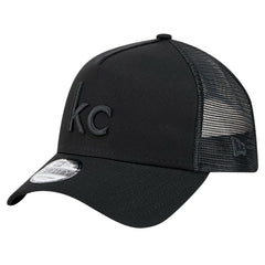 Kansas City Chiefs New Era Domain 9FORTY A-Frame Trucker Adjustable Hat Black - NFL