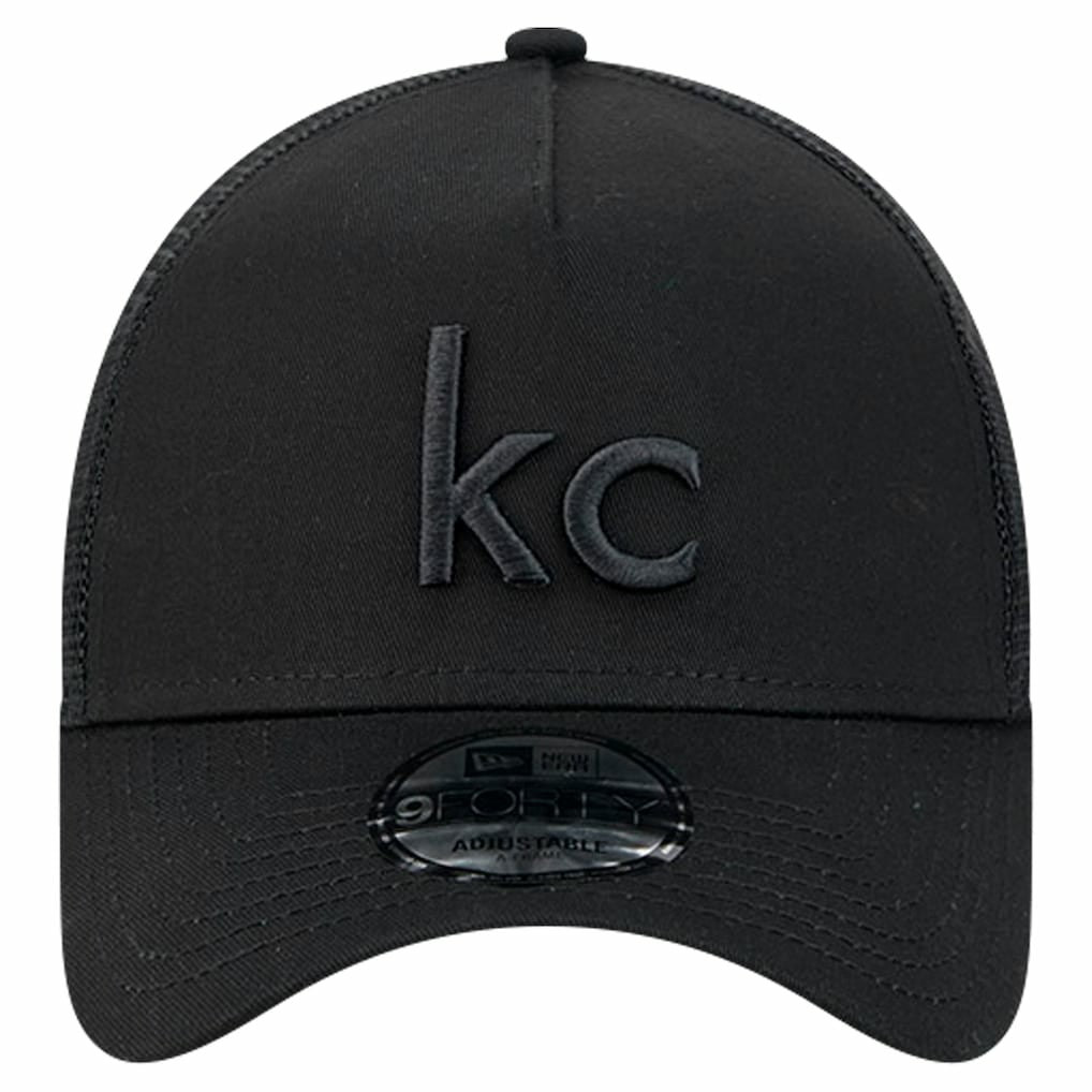 Kansas City Chiefs New Era Domain 9FORTY A-Frame Trucker Adjustable Hat Black - NFL