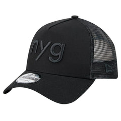 New York Giants New Era Domain 9FORTY A-Frame Trucker Adjustable Hat Black - NFL
