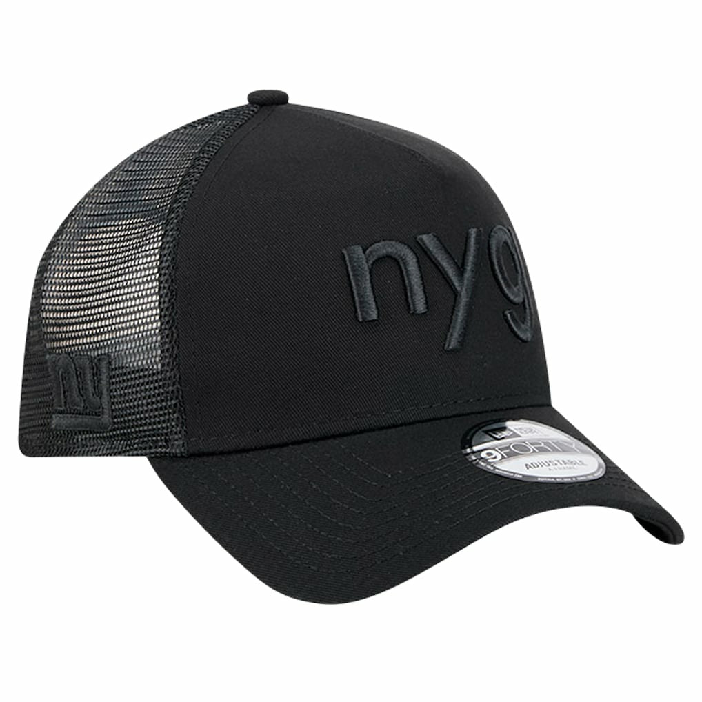 New York Giants New Era Domain 9FORTY A-Frame Trucker Adjustable Hat Black - NFL