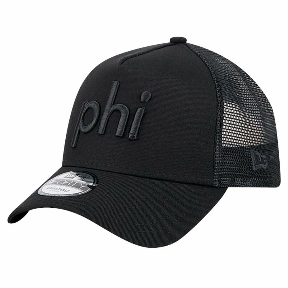 Philadelphia Eagles New Era Domain 9FORTY A-Frame Trucker Adjustable Hat Black - NFL