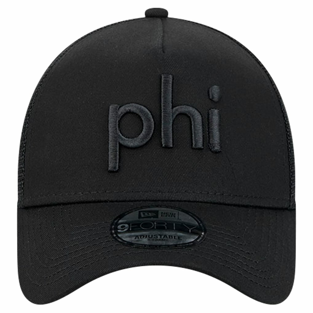 Philadelphia Eagles New Era Domain 9FORTY A-Frame Trucker Adjustable Hat Black - NFL