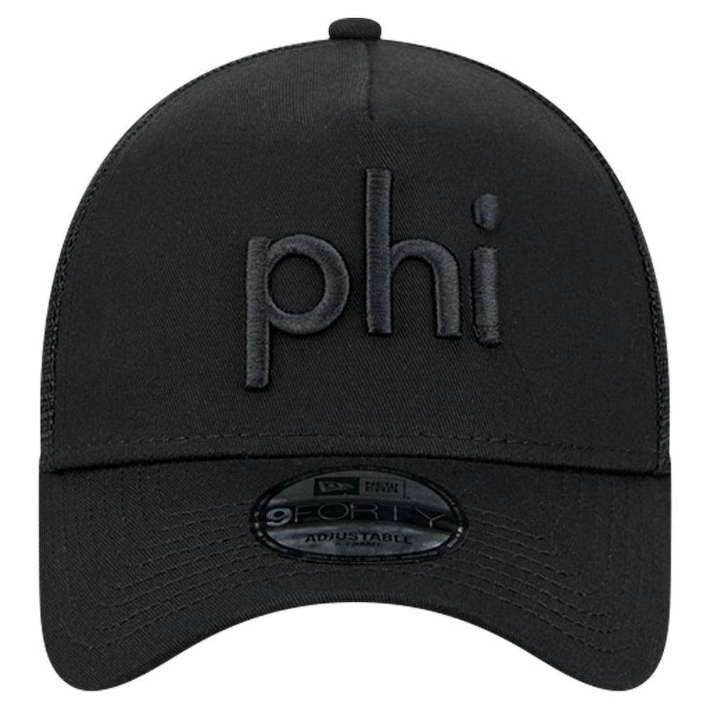 Philadelphia Eagles New Era Domain 9FORTY A-Frame Trucker Adjustable Hat Black - NFL