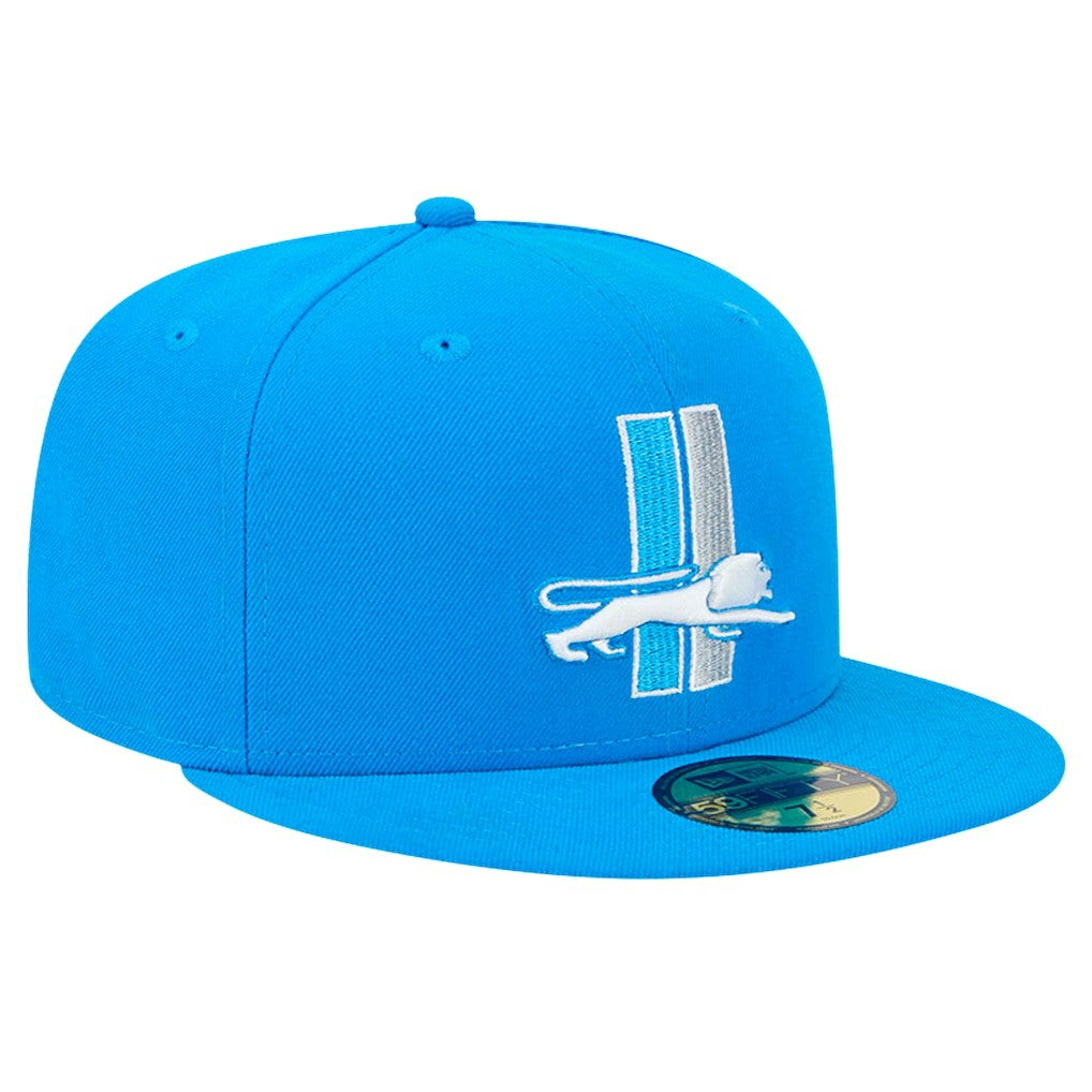 Detroit Lions New Era Omaha Throwback 59FIFTY Fitted Hat Blue - NFL